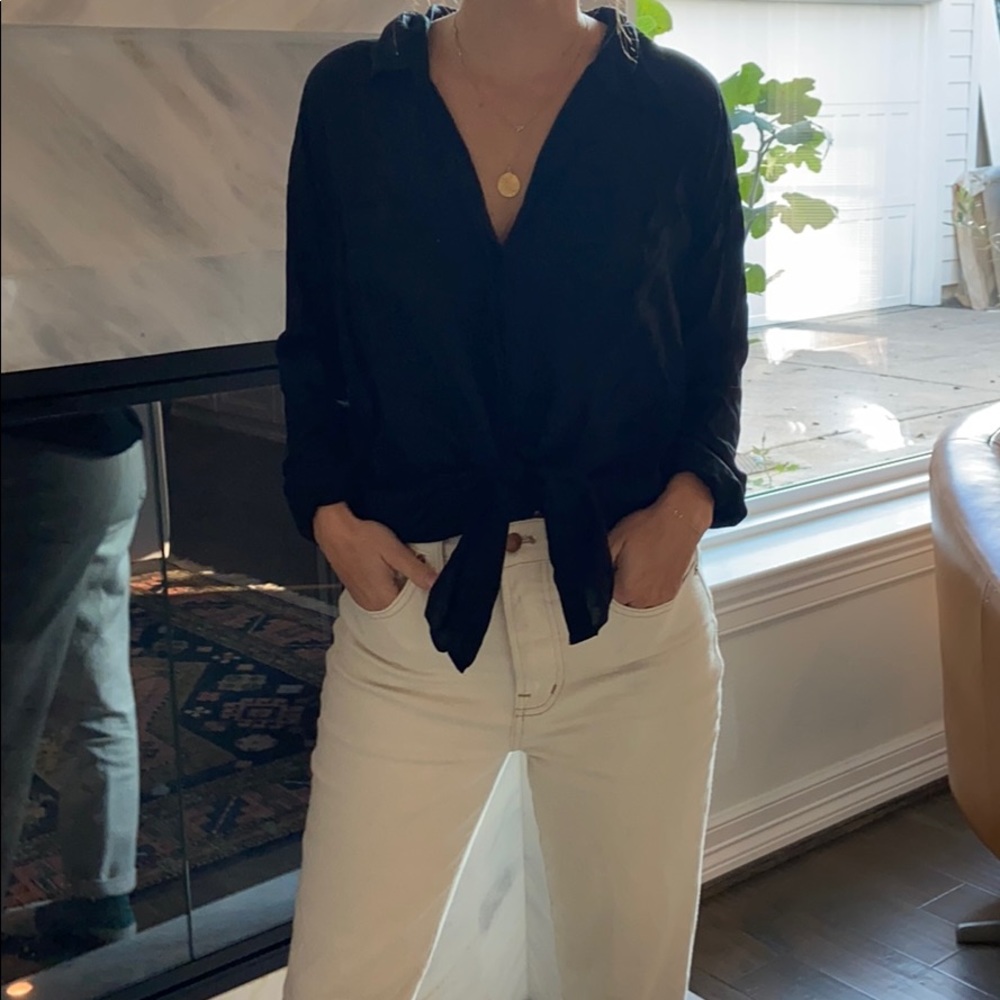 Splendid button down tunic, black